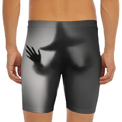 Halloween Horror Witch Print Men's Long Boxer Briefs