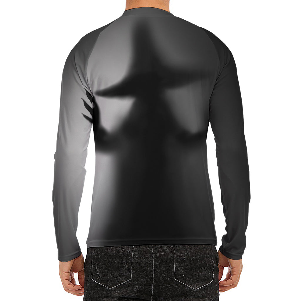 Halloween Horror Witch Print Men's Long Sleeve Rash Guard