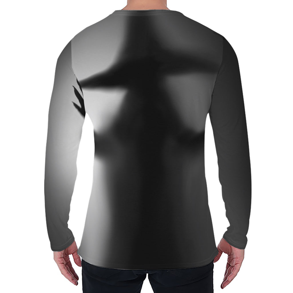 Halloween Horror Witch Print Men's Long Sleeve T-Shirt