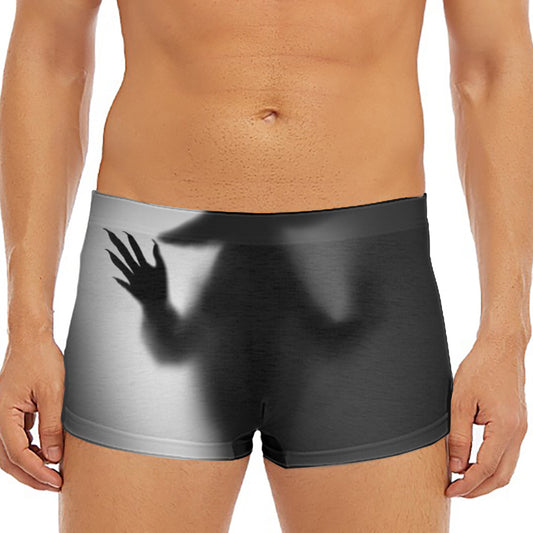 Halloween Horror Witch Print Men's Short Boxer Briefs