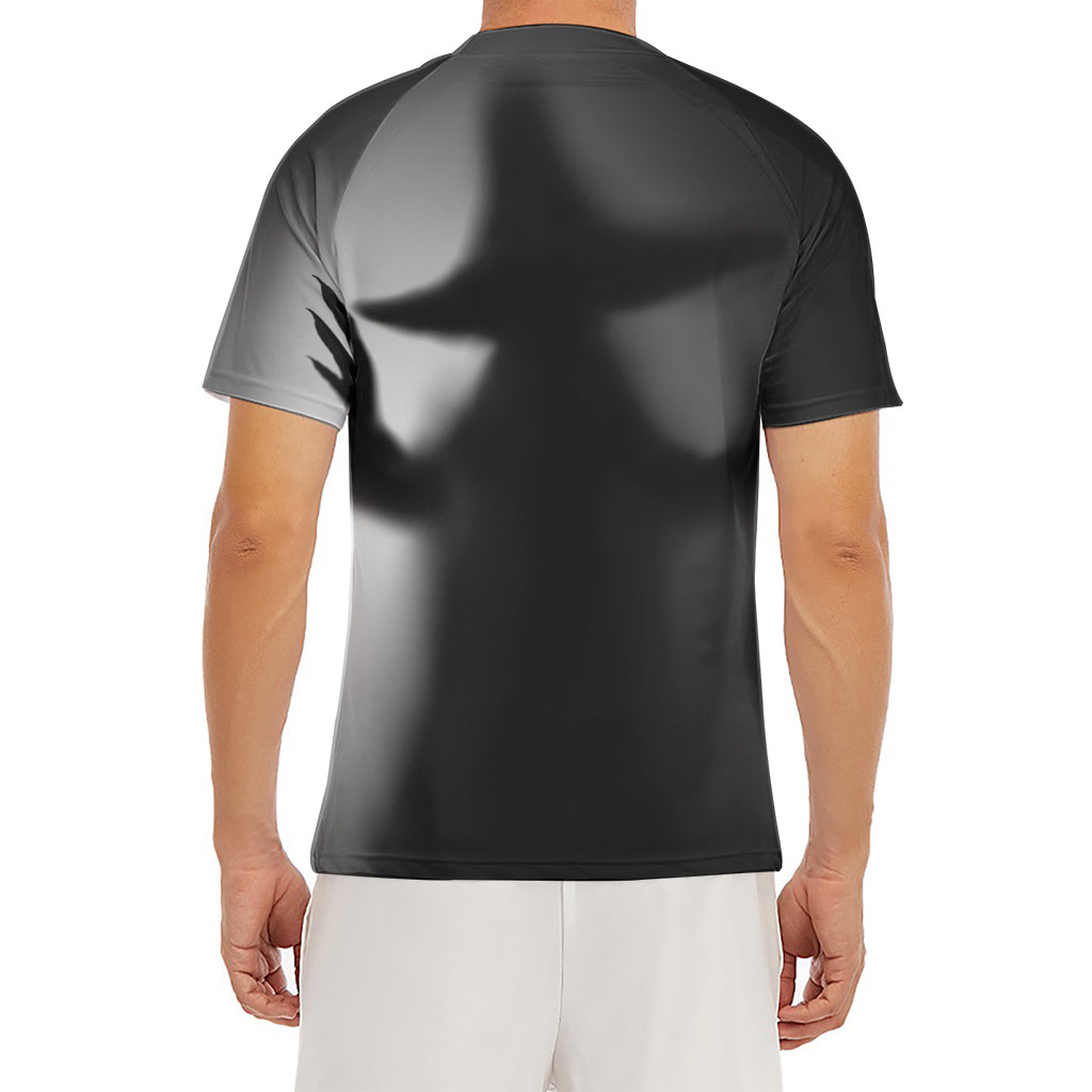 Halloween Horror Witch Print Men's Short Sleeve Rash Guard