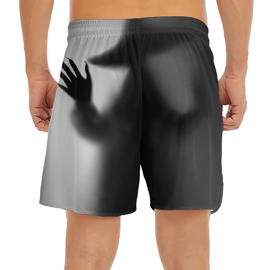 Halloween Horror Witch Print Men's Split Running Shorts