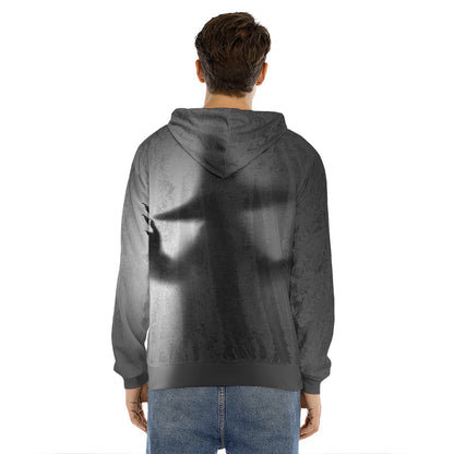 Halloween Horror Witch Print Men's Velvet Pullover Hoodie
