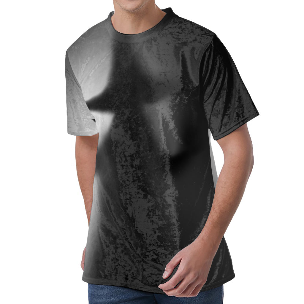 Halloween Horror Witch Print Men's Velvet T-Shirt