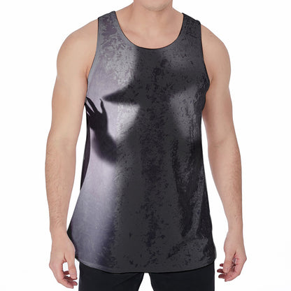 Halloween Horror Witch Print Men's Velvet Tank Top