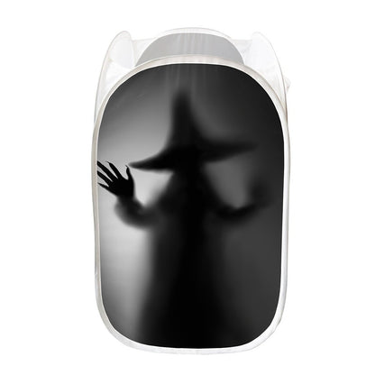 Halloween Horror Witch Print Mesh Laundry Hamper