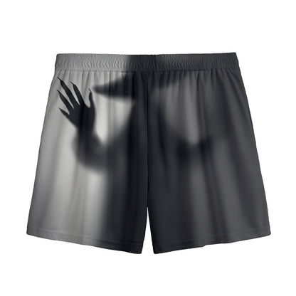 Halloween Horror Witch Print Mesh Shorts