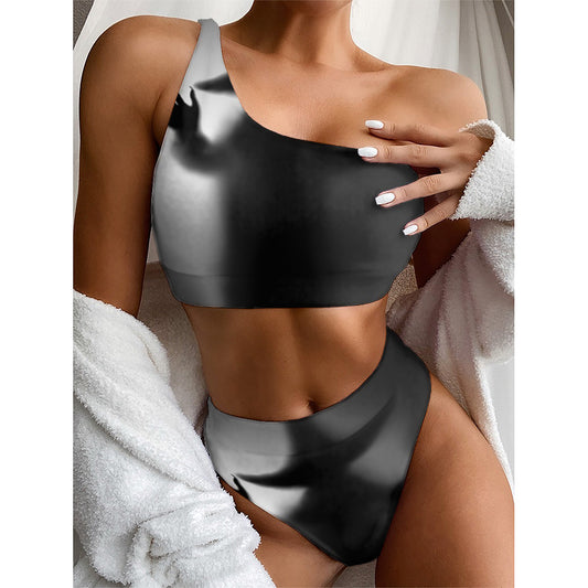 Halloween Horror Witch Print One Shoulder Bikini Top
