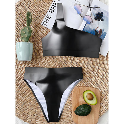 Halloween Horror Witch Print One Shoulder Bikini Top