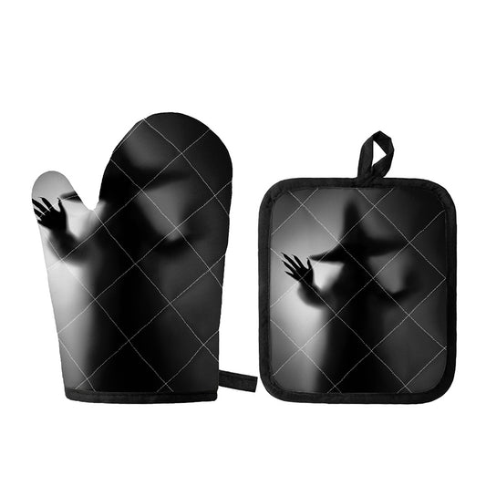 Halloween Horror Witch Print Oven Mitt And Pot Holder Set