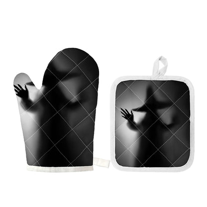 Halloween Horror Witch Print Oven Mitt And Pot Holder Set