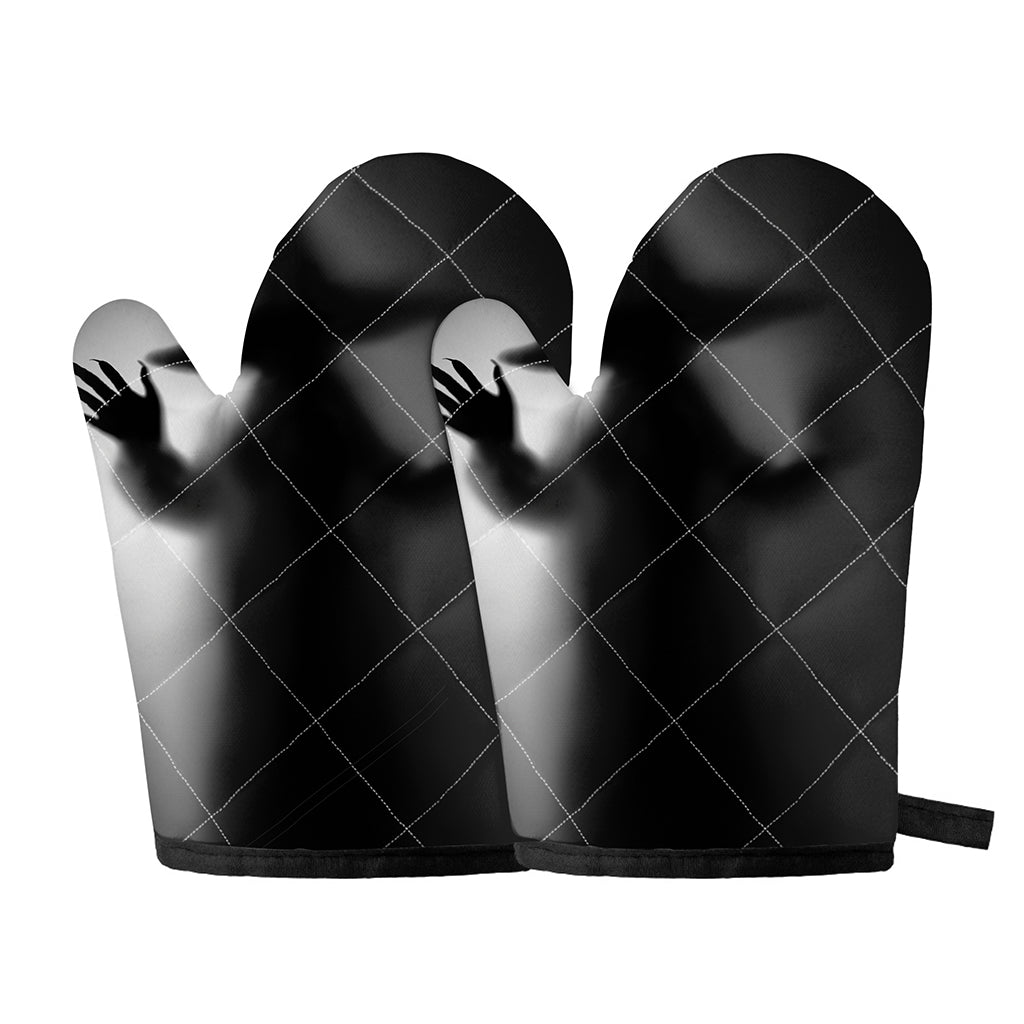 Halloween Horror Witch Print Oven Mitts