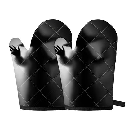 Halloween Horror Witch Print Oven Mitts