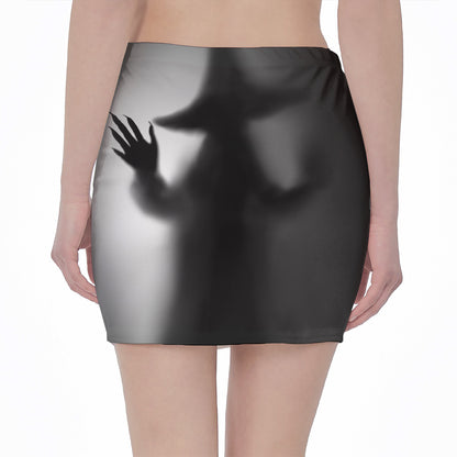 Halloween Horror Witch Print Pencil Mini Skirt