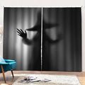 Halloween Horror Witch Print Pencil Pleat Curtains