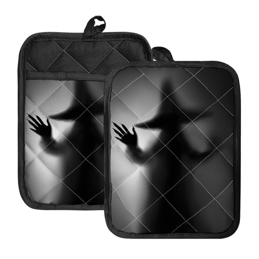 Halloween Horror Witch Print Pot Holders With Pocket