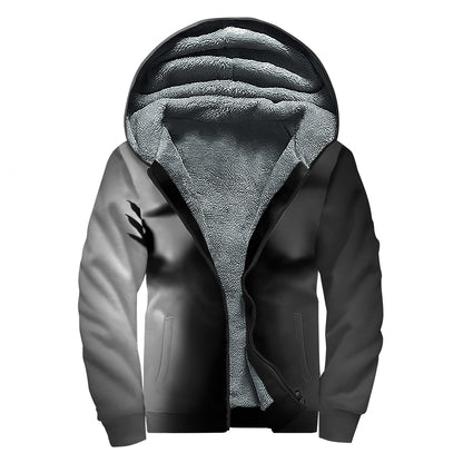 Halloween Horror Witch Print Sherpa Lined Zip Up Hoodie