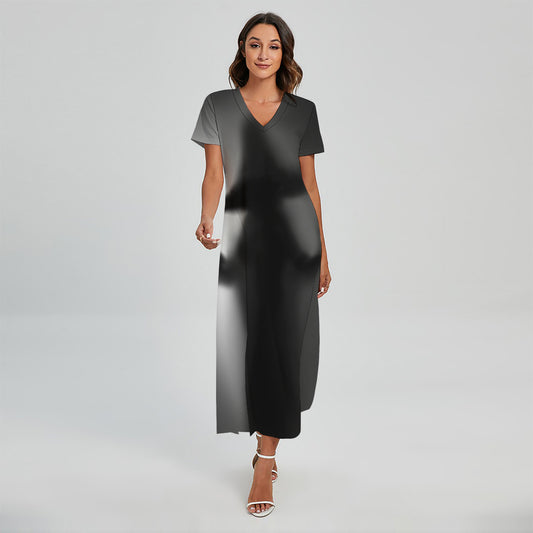 Halloween Horror Witch Print Short Sleeve Maxi Dress