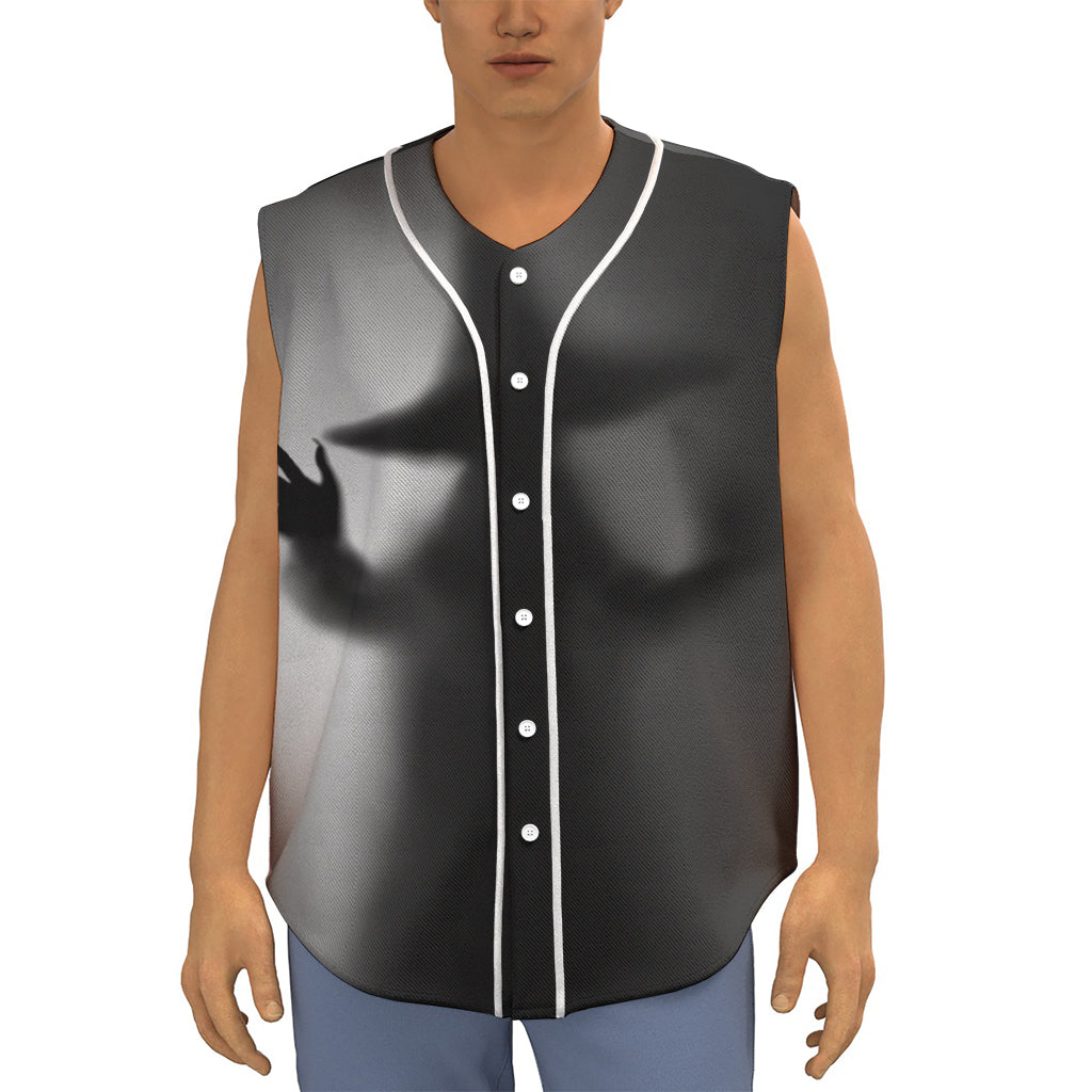 Halloween Horror Witch Print Sleeveless Baseball Jersey
