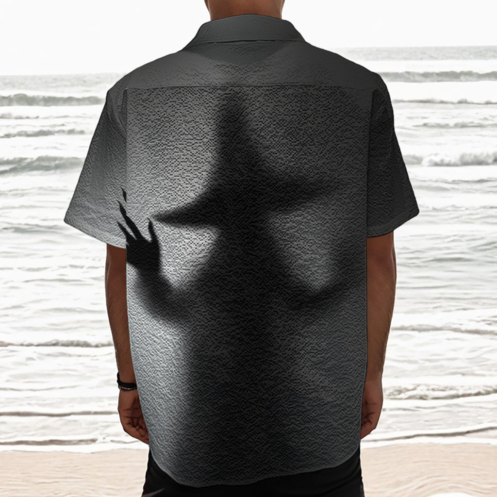 Halloween Horror Witch Print Textured Short Sleeve Shirt