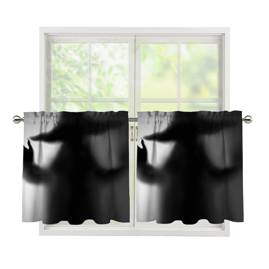 Halloween Horror Witch Print Tier Curtains