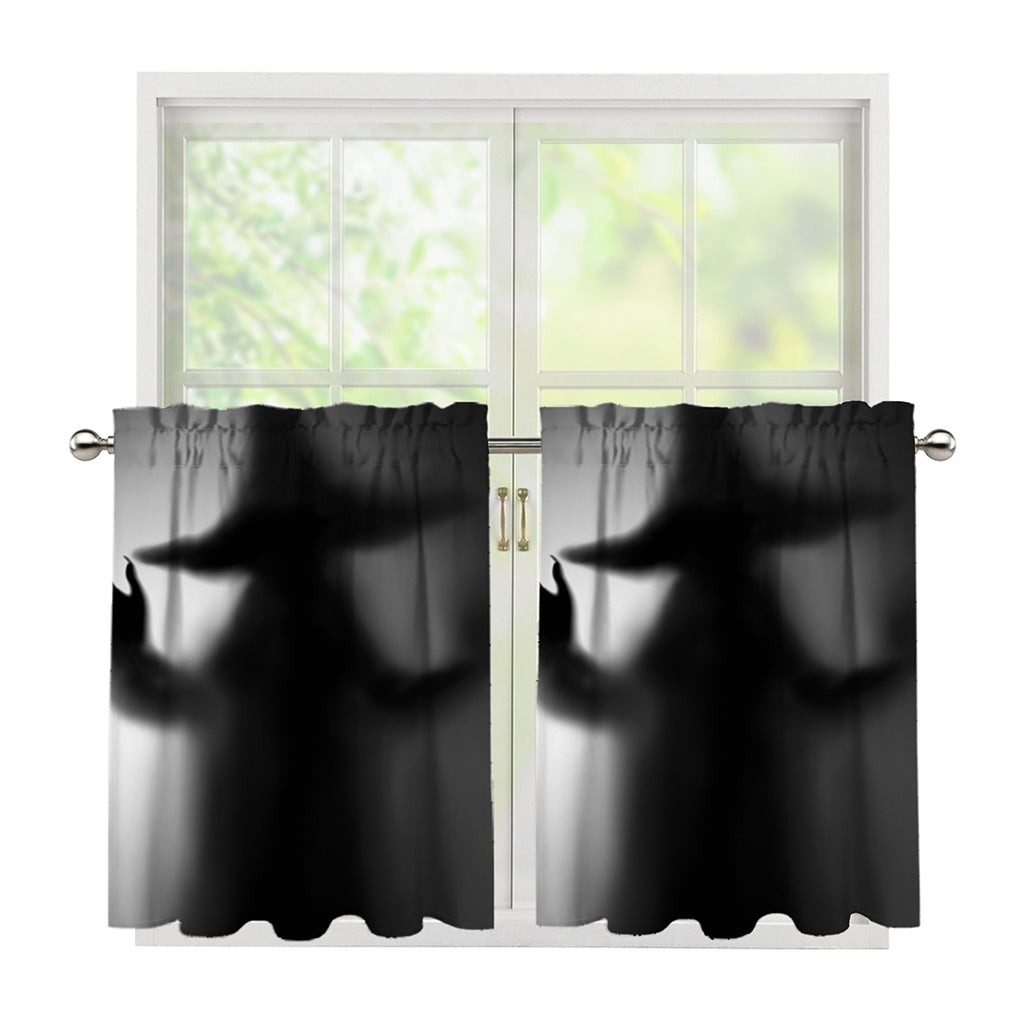 Halloween Horror Witch Print Tier Curtains