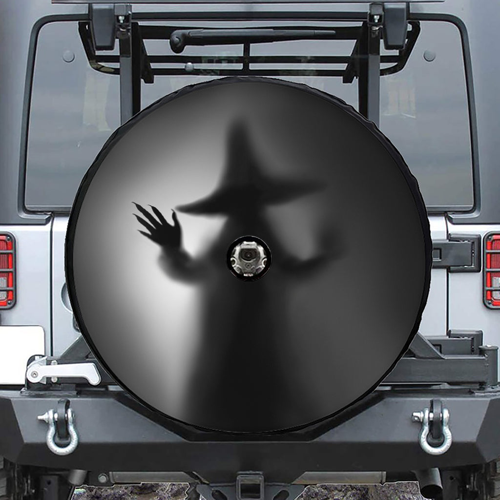 Halloween Horror Witch Print Tire Cover With Camera Hole