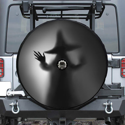Halloween Horror Witch Print Tire Cover With Camera Hole