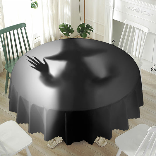 Halloween Horror Witch Print Waterproof Round Tablecloth