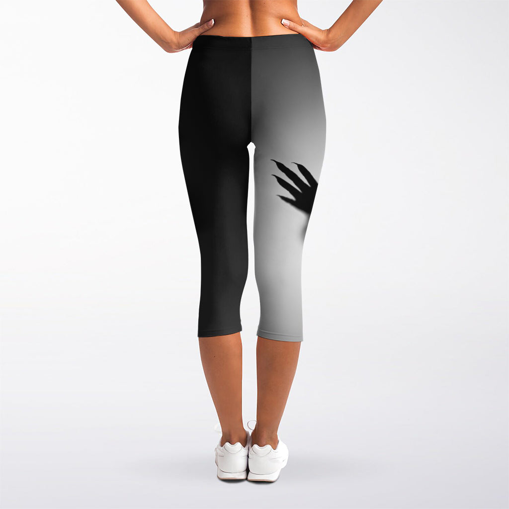 Halloween Horror Witch Print Women's Capri Leggings