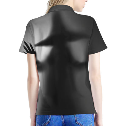 Halloween Horror Witch Print Women's Polo Shirt