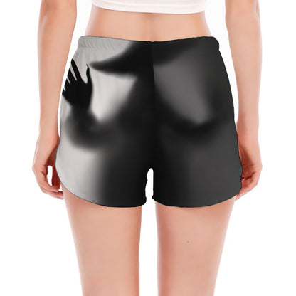 Halloween Horror Witch Print Women's Split Running Shorts