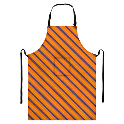 Halloween Line Pattern Print Bib Apron With Pocket