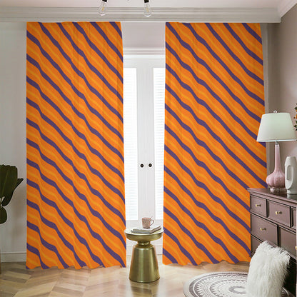 Halloween Line Pattern Print Blackout Pencil Pleat Curtains