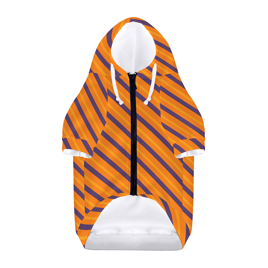 Halloween Line Pattern Print Dog Zip Up Hoodie