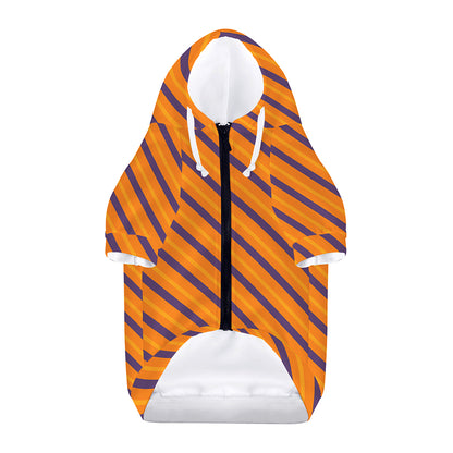 Halloween Line Pattern Print Dog Zip Up Hoodie