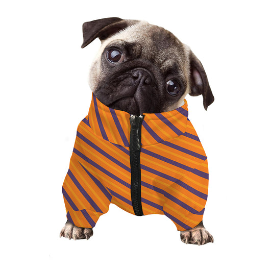 Halloween Line Pattern Print Dog Zip Up Jacket