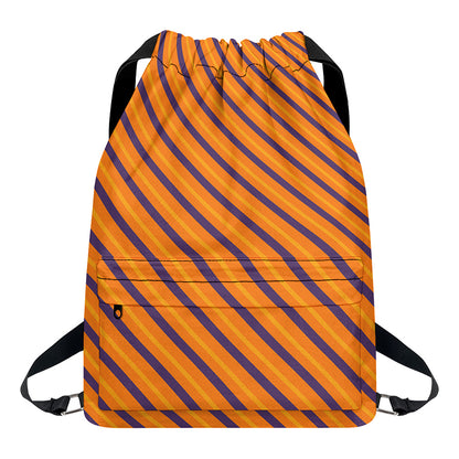 Halloween Line Pattern Print Drawstring Backpack