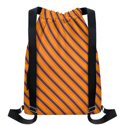 Halloween Line Pattern Print Drawstring Backpack