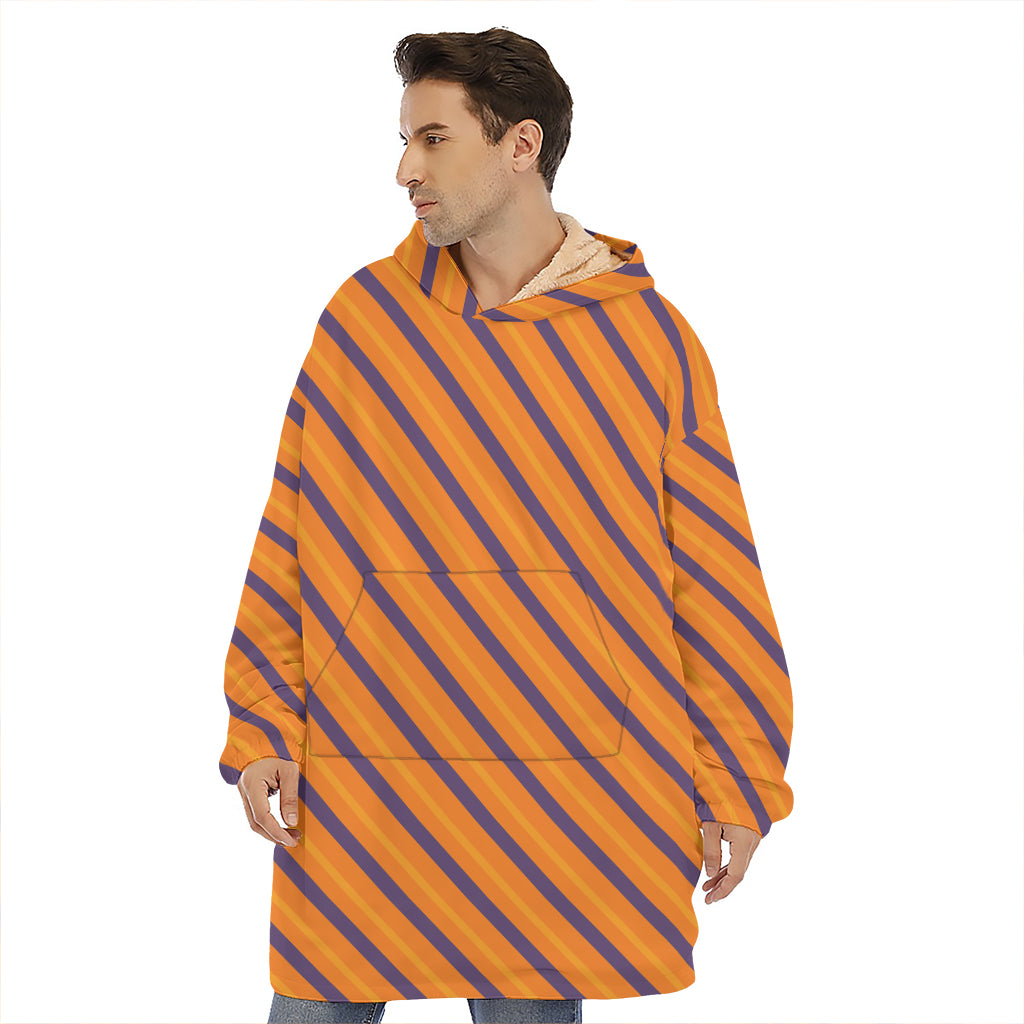 Halloween Line Pattern Print Hoodie Blanket