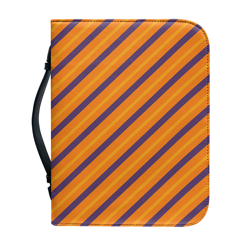 Halloween Line Pattern Print Leather Bible Cover
