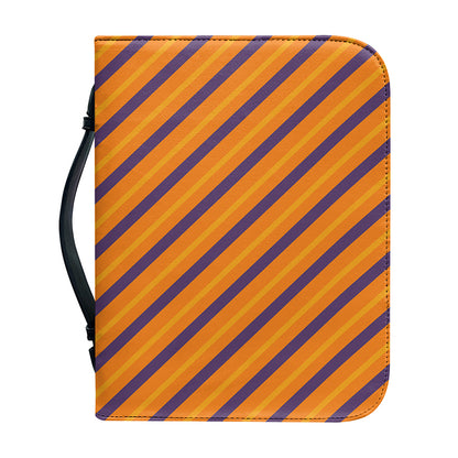 Halloween Line Pattern Print Leather Bible Cover