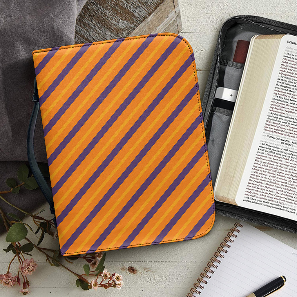 Halloween Line Pattern Print Leather Bible Cover