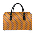 Halloween Line Pattern Print Leather Duffel Bag
