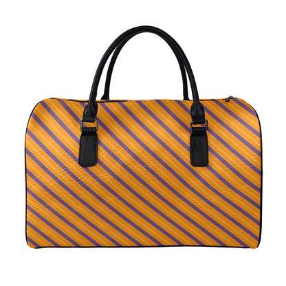 Halloween Line Pattern Print Leather Duffle Bag