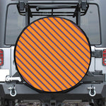 Halloween Line Pattern Print Leather Spare Tire Cover