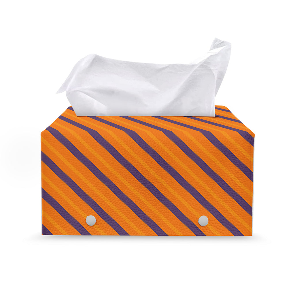 Halloween Line Pattern Print Leather Tissue Box Cover