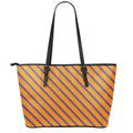 Halloween Line Pattern Print Leather Tote Bag With Zipper