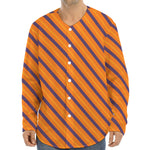 Halloween Line Pattern Print Long Sleeve Baseball Jersey