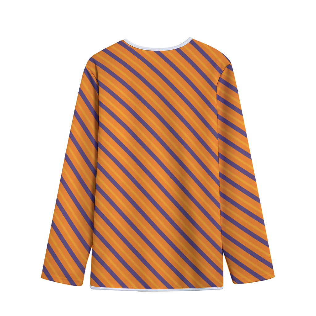 Halloween Line Pattern Print Long Sleeve Short Coat